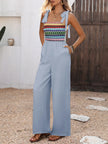 Tie Shoulder Wide Leg Jumpsuit  Style Ratio
