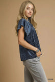 Umgee Crushed Velvet Pleated Blouse  Style Ratio
