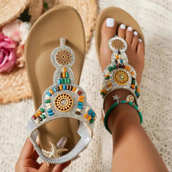 Beaded Toe Post Sandals  Style Ratio