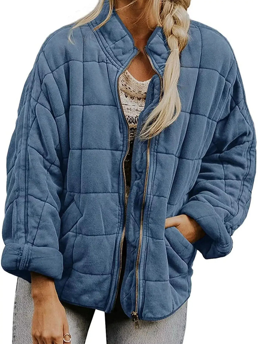 Quilted Zip Up Outerwear  Style Ratio