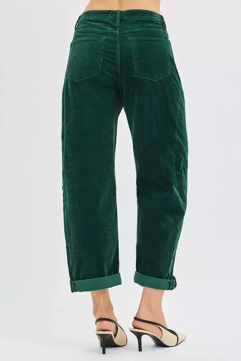RISEN High Rise Crop Barrel Cordurory Pants  Style Ratio