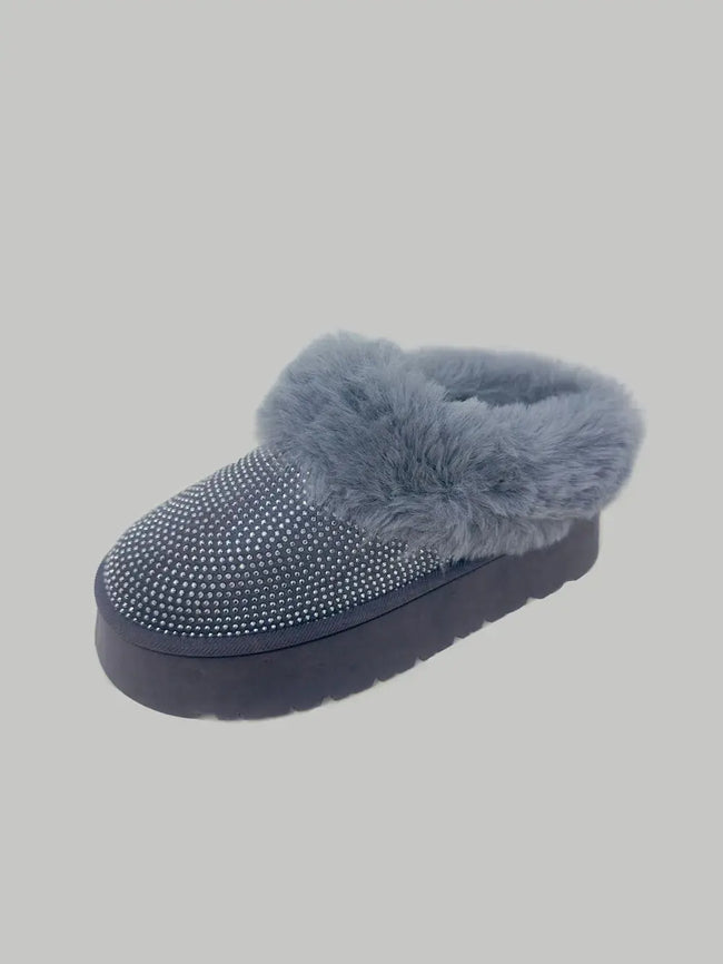 WILD DIVA Embellished Faux Fur Platform Booties  Style Ratio