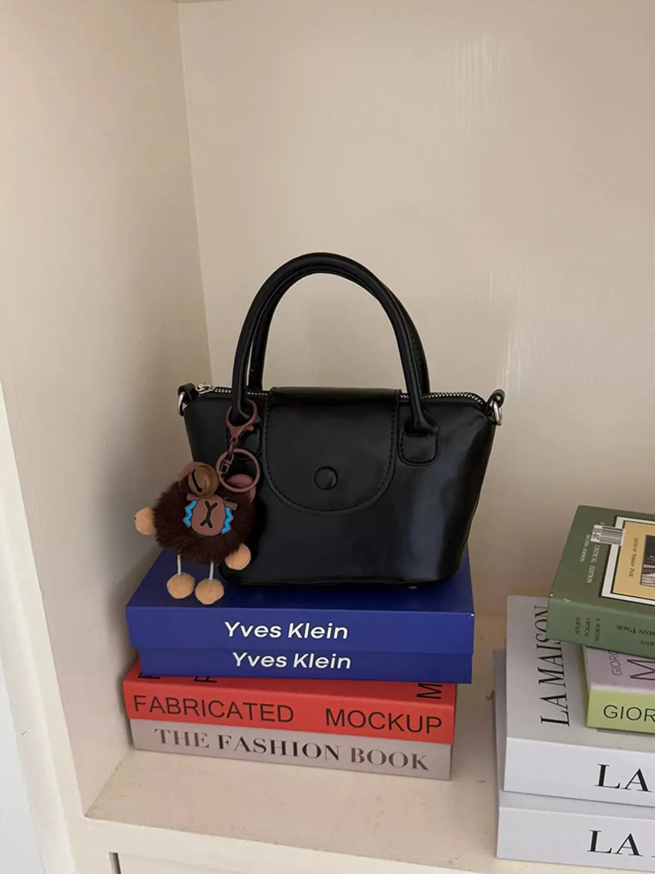 Two-Tone Flap Decor Crossbody Bag with Charm  Style Ratio