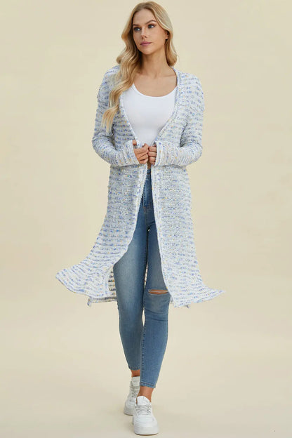 Double Take Open Front Longline Cardigan Trendsi