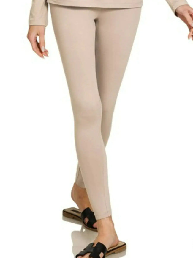 Zenana Microfiber Round Neck Top and Leggings Loungewear  Style Ratio