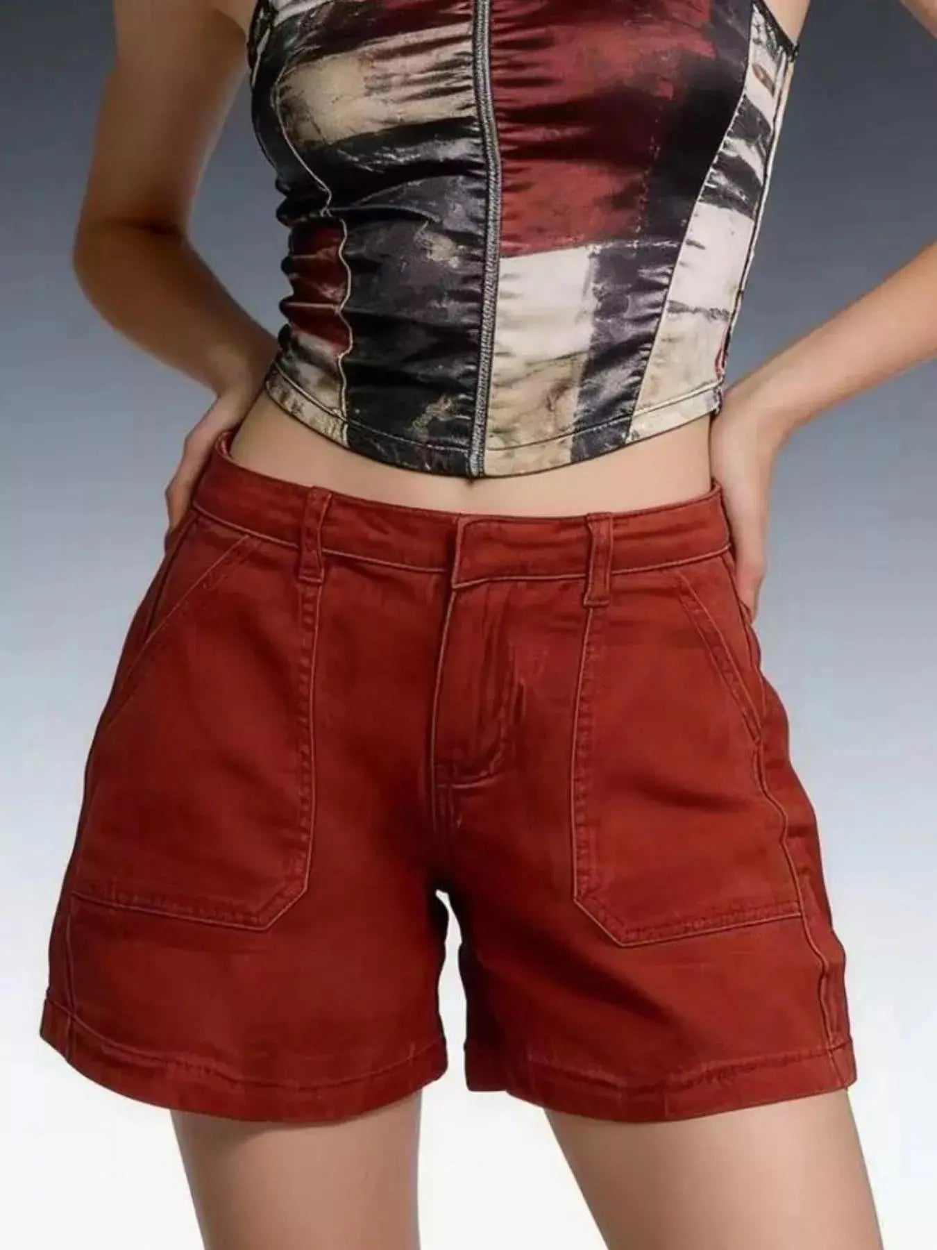 Pocketed Denim Shorts  Style Ratio
