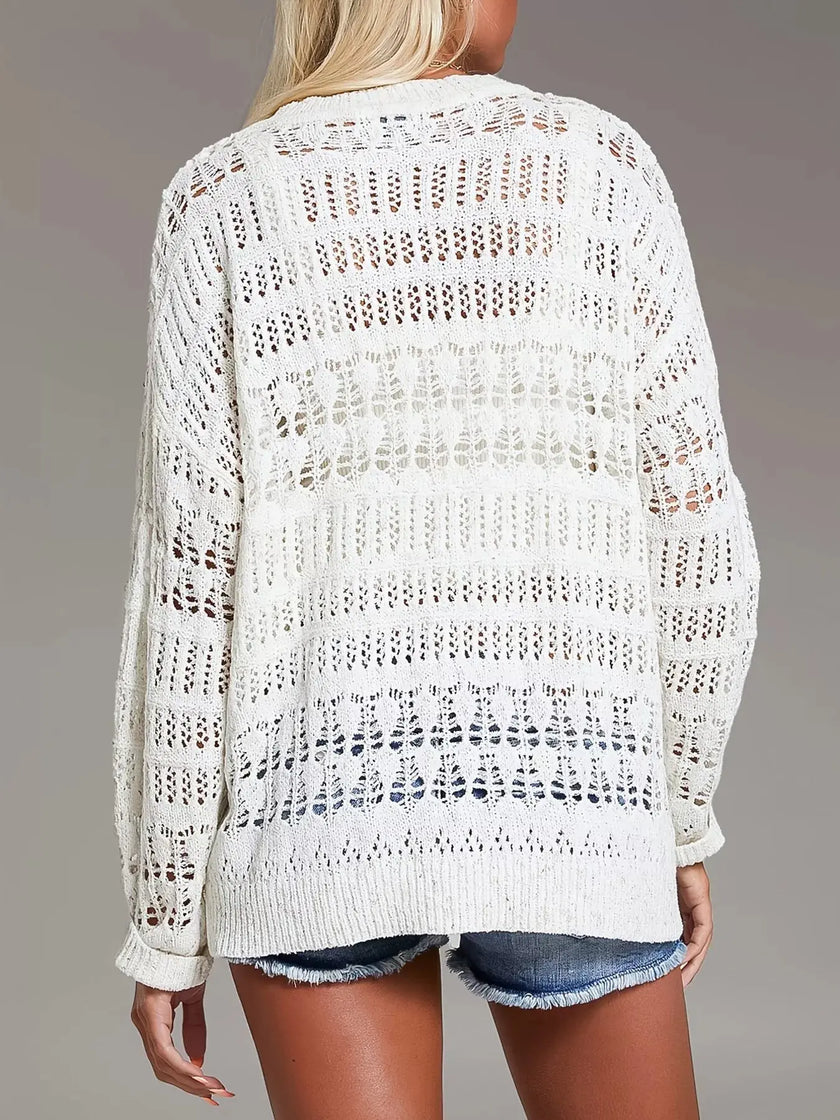 Button-Detail Knit Cover Up  Style Ratio