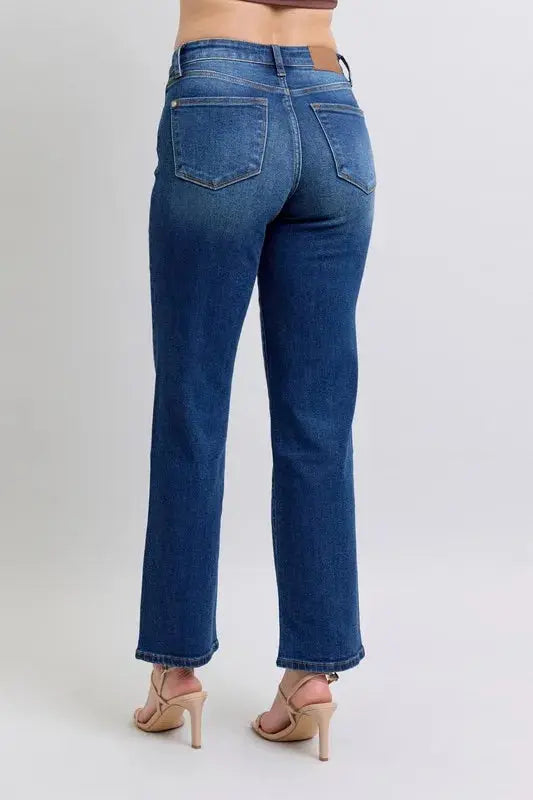 Judy Blue Full Size Side Seam Detail Straight Jeans with Pockets  Style Ratio