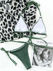 Textured Halter Neck Tie Side Bikini  Style Ratio