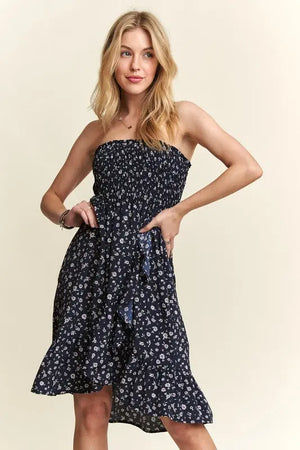 Adora Floral Tube Dress with Pockets Trendsi