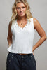 POL Ribbed V-Neck Tank with Stud Point  Style Ratio