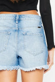 Kancan High Waist Frayed Denim Shorts  Style Ratio