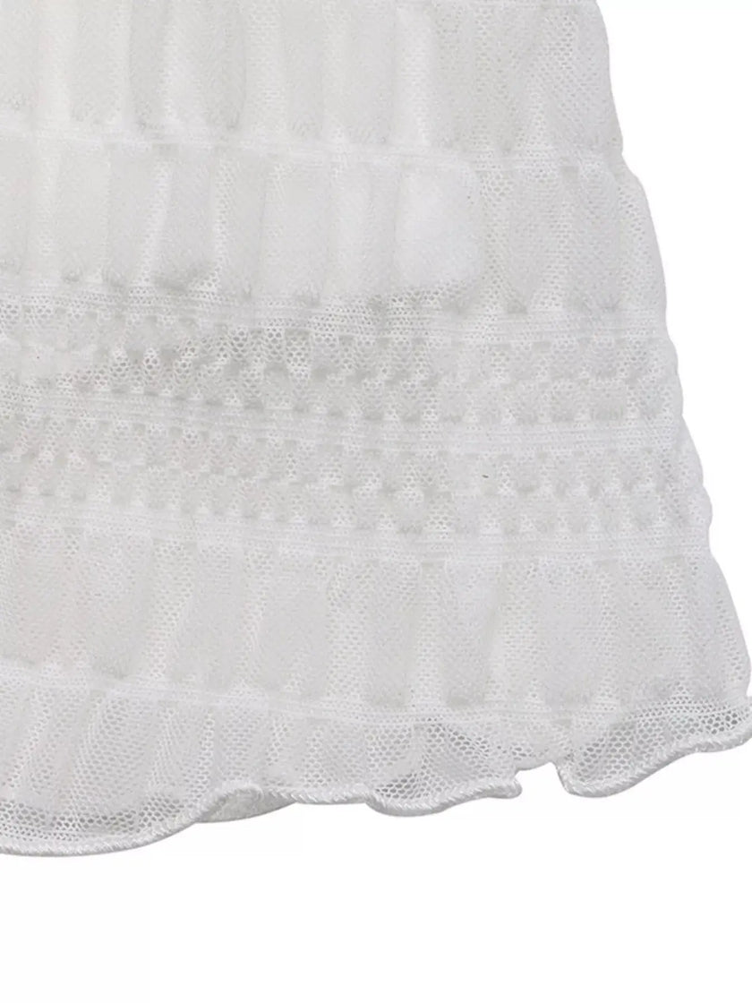Smocked Deep V-Neck Sleeveless Dress  Style Ratio