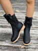 Round Toe Block Heels Boots  Style Ratio