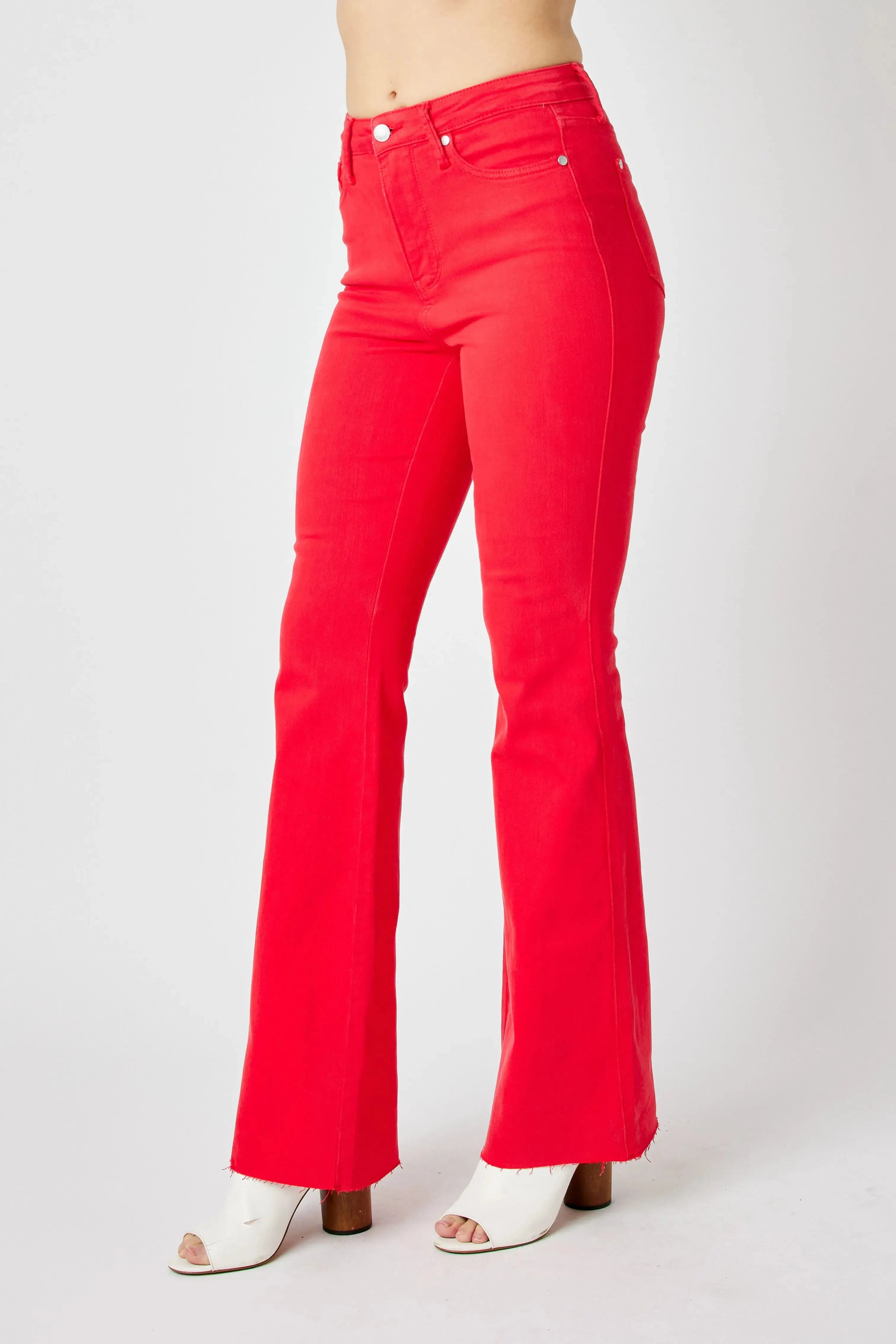 Judy Blue Full Size Hw Tummy Control Garment Dyed Flare Jeans  Style Ratio