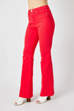 Judy Blue Full Size Hw Tummy Control Garment Dyed Flare Jeans  Style Ratio