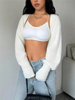 Cropped Knit Open Front Cardigan  Style Ratio