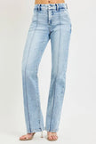RISEN Tummy Control High Rise Straight Pin Tuck Jeans  Style Ratio