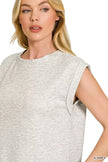 Zenana Scuba Round Neck Cap Sleeve Top  Style Ratio