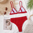 Spaghetti Strap Ribbed Bikini  Style Ratio
