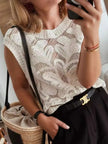 Lace Knit Sleeveless Sweater  Style Ratio