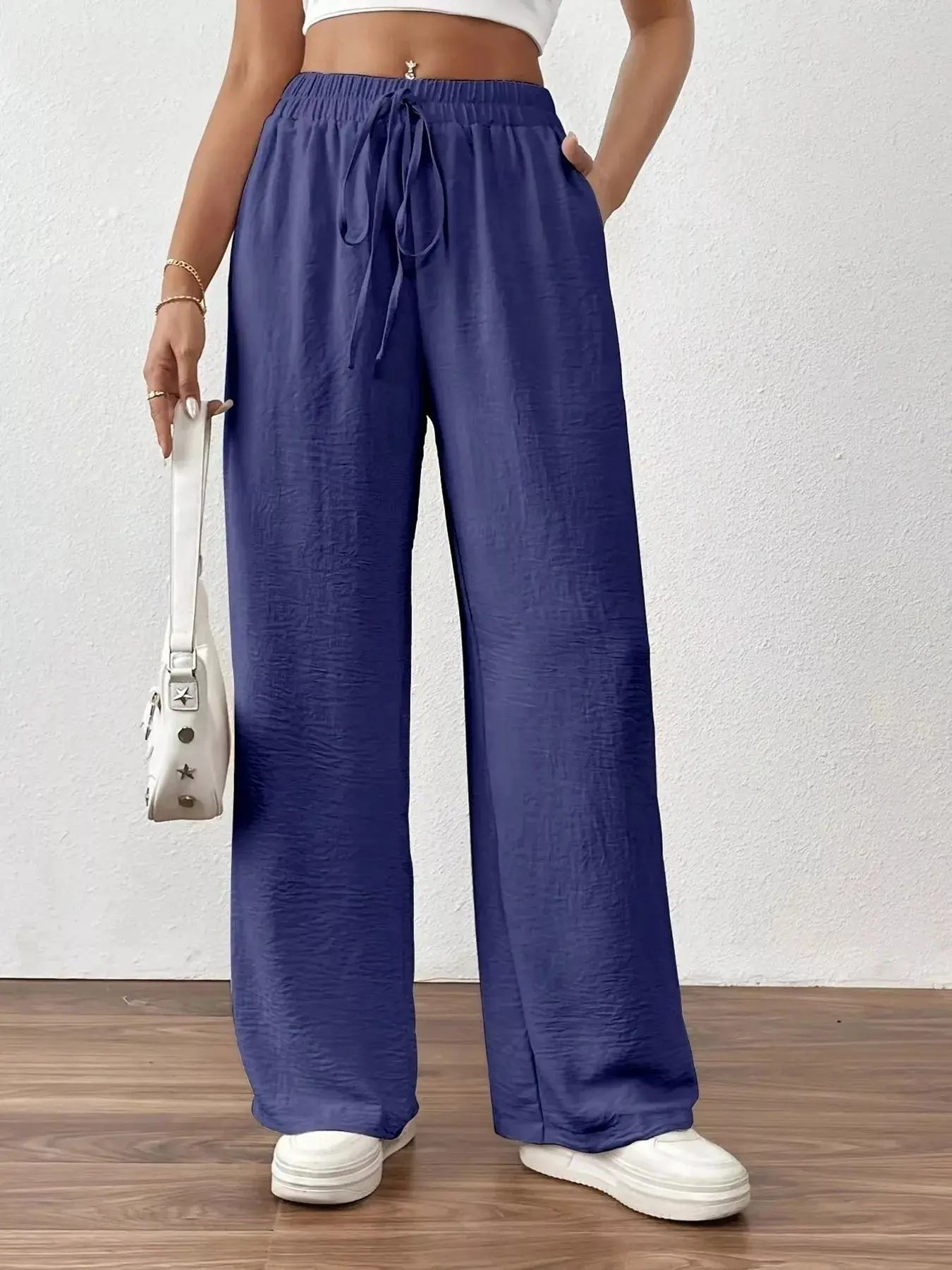 Casual Drawstring Wide Leg Pants  Style Ratio