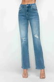 bytos Full Size Distressed High Rise Straight Jeans  Style Ratio