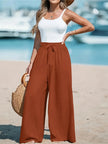 Full Size Drawstring Waist Wide Leg Pants Plus Size  Style Ratio