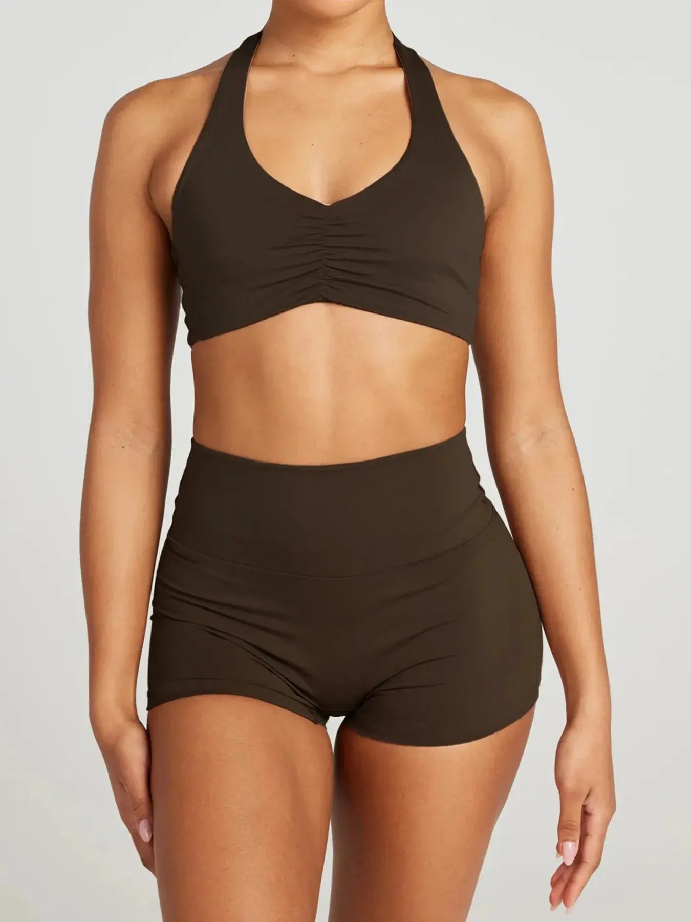 Halter Neck Cami and Shorts Active Set  Style Ratio