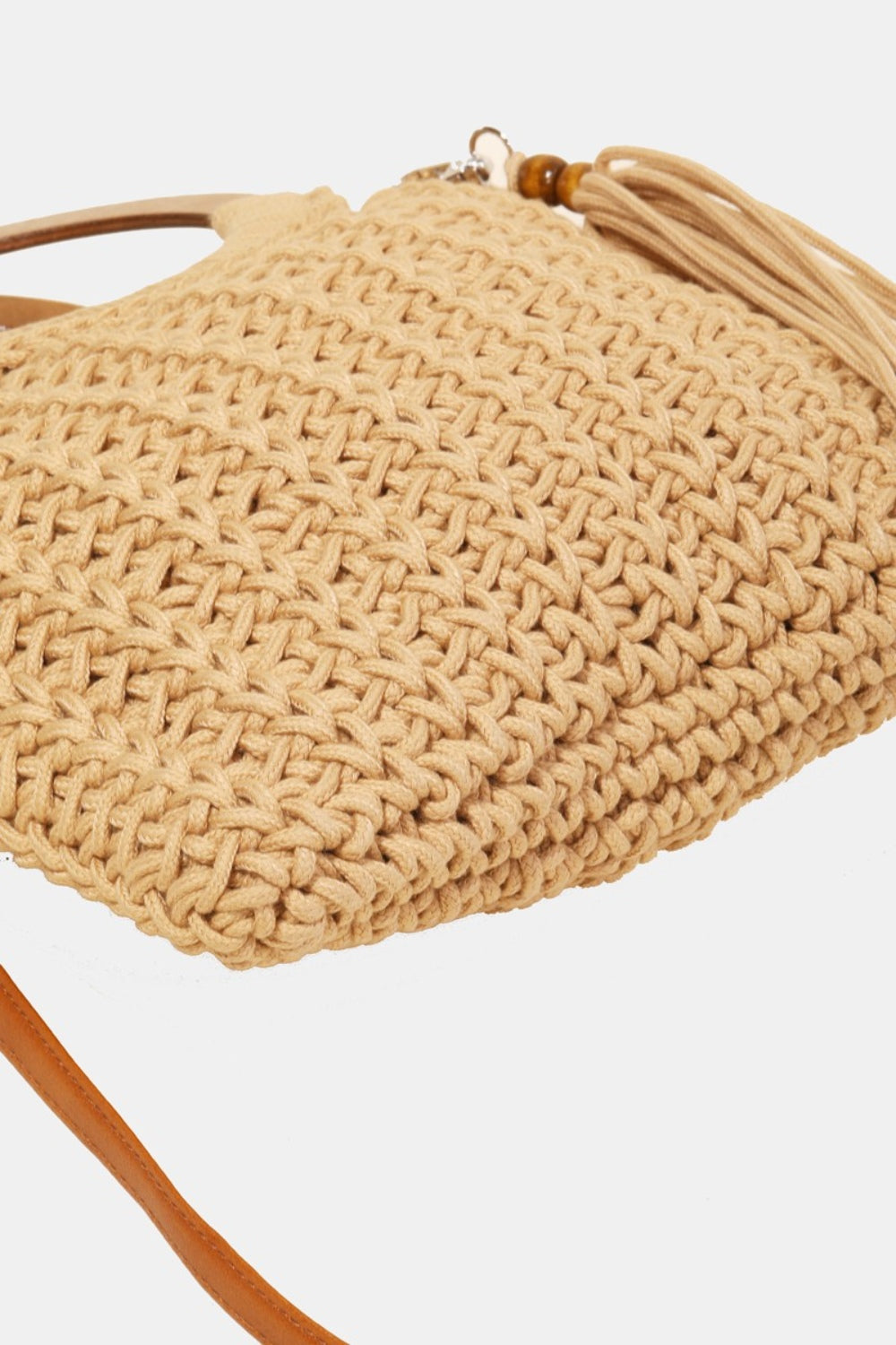 Knit Convertible Tote Bag with Tassel