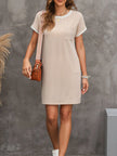 Twisted Ribbed Color Block Trim Shirt Shift Dress  Style Ratio