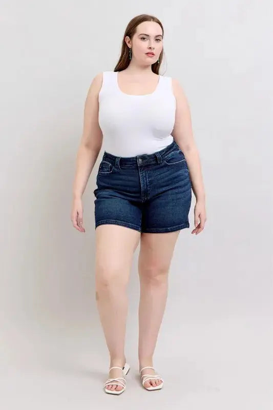 Judy Blue High Waist Back Flap Pocket Denim Shorts  Style Ratio