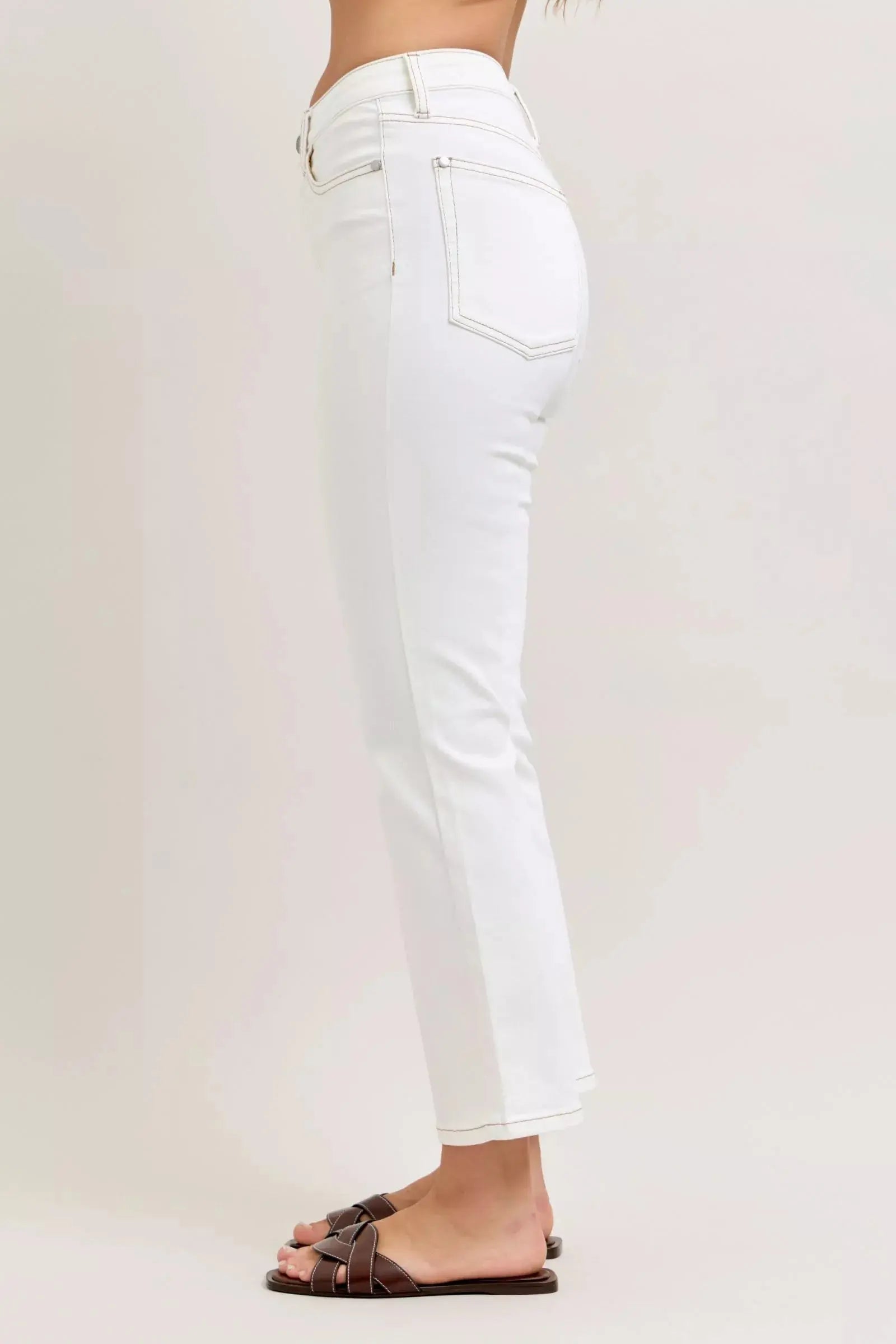 Judy Blue Contrast Stitching Cropped Flare Jeans  Style Ratio
