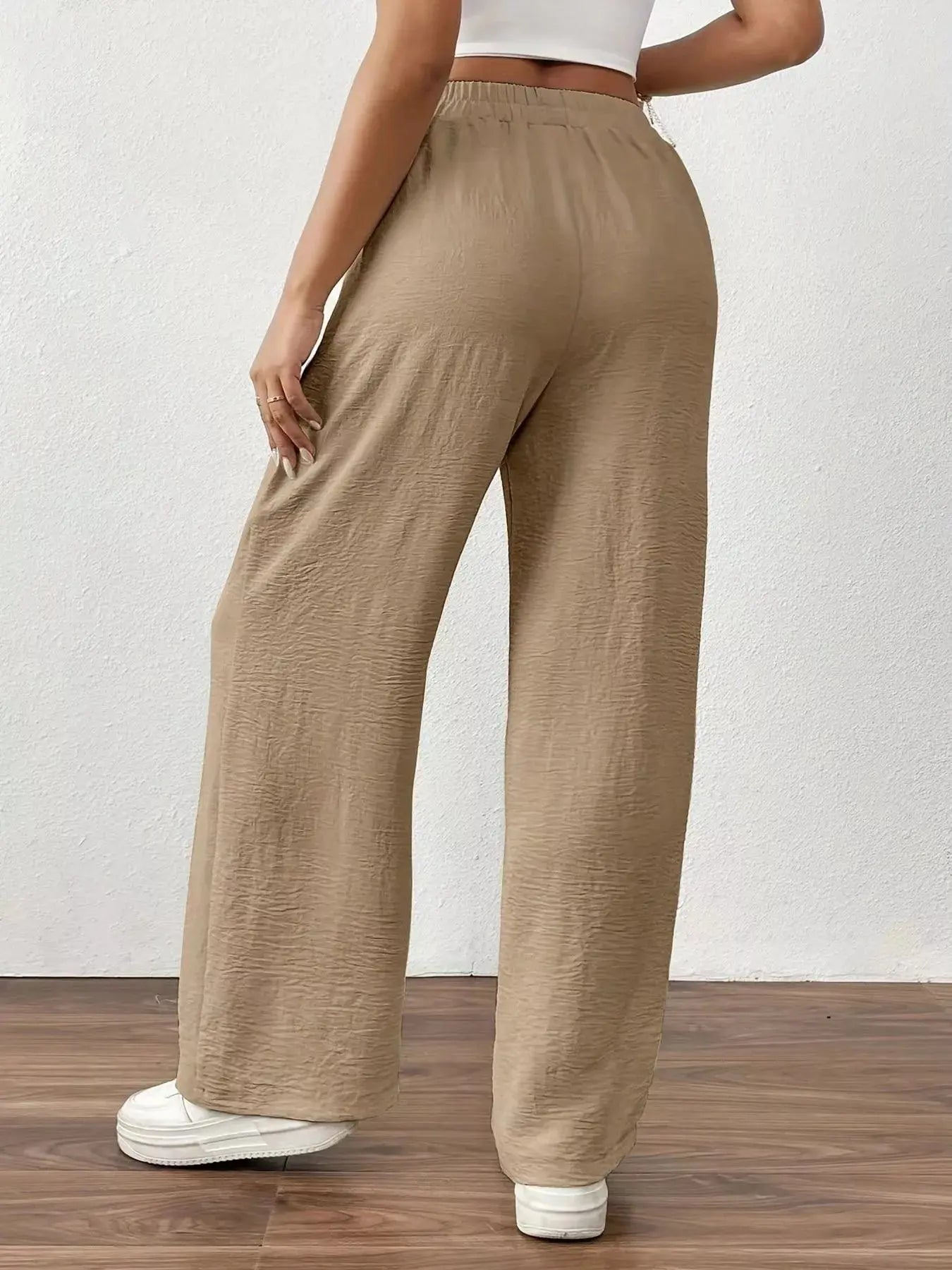 Casual Drawstring Wide Leg Pants  Style Ratio
