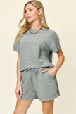 Double Take Short Sleeve Shirt and Drawstring Shorts Set  Style Ratio