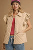 Umgee Corduroy Quilted Ruffle Sleeve Vest  Style Ratio