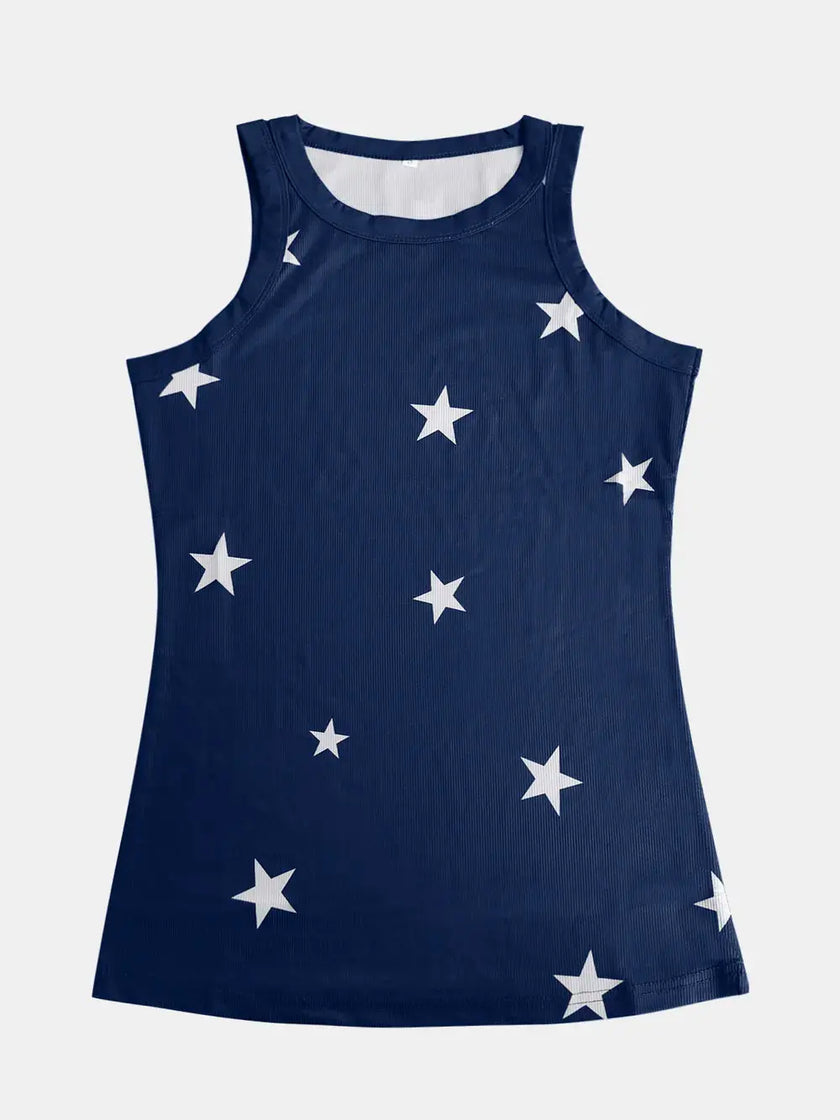 Full Size Star Round Neck Tank  Style Ratio