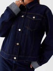 Button Down Cropped Oversized Denim Jacket  Style Ratio