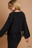 Umgee Crochet Knit Sweater Crop Top with Frey Hem  Style Ratio