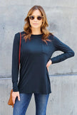 Basic Bae Full Size Round Neck Long Sleeve Top  Style Ratio