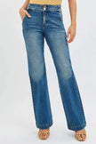 RISEN Full Size Tummy Control High Rise Bootcut Jeans with Double Button Waistband  Style Ratio