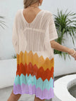 Openwork V-Neck Half Sleeve Cover-Up  Style Ratio