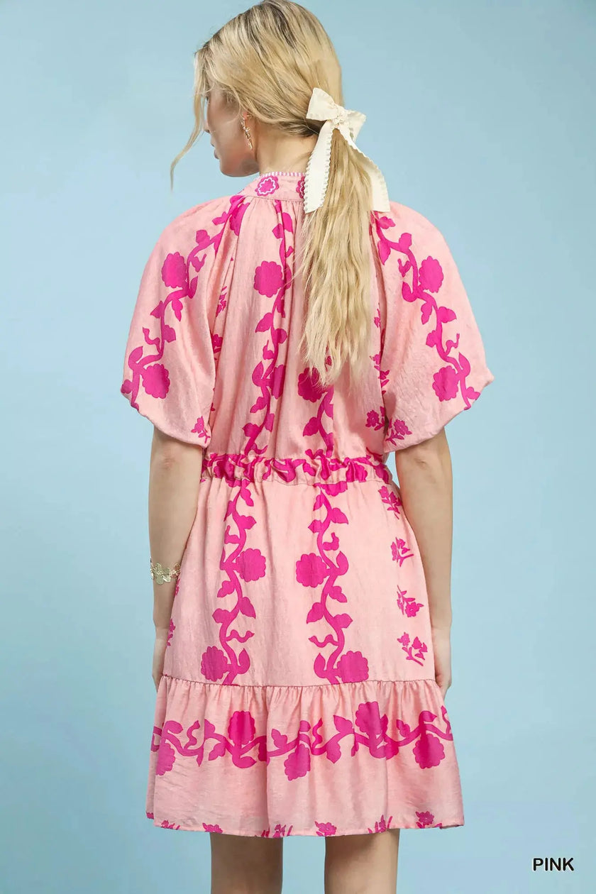 Umgee Floral Tie-Waist Boho Mini Dress  Style Ratio
