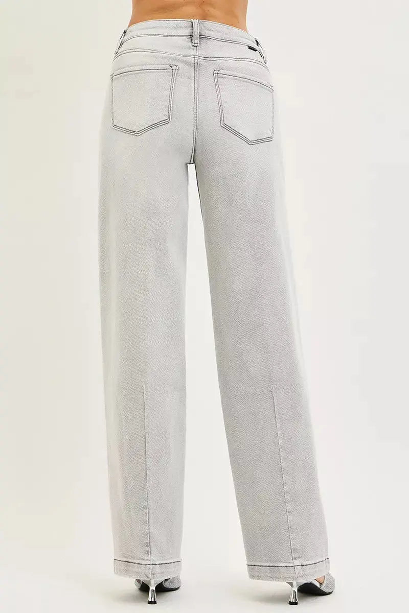 RISEN Slouchy Baggy Jeans with Contrast Stitching  Style Ratio