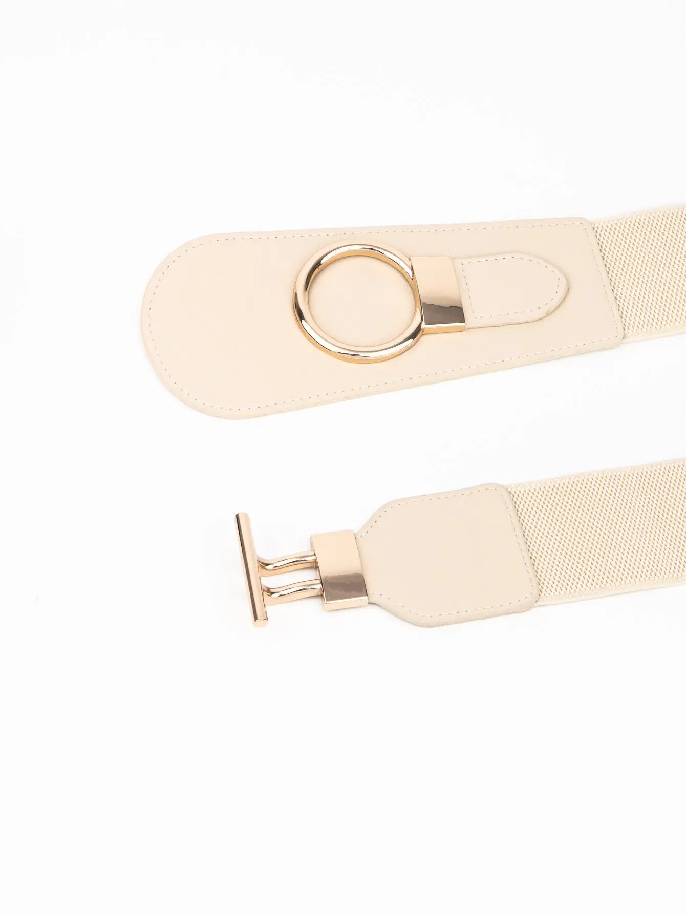 PU Elastic Wide Belt with Alloy Buckle  Style Ratio