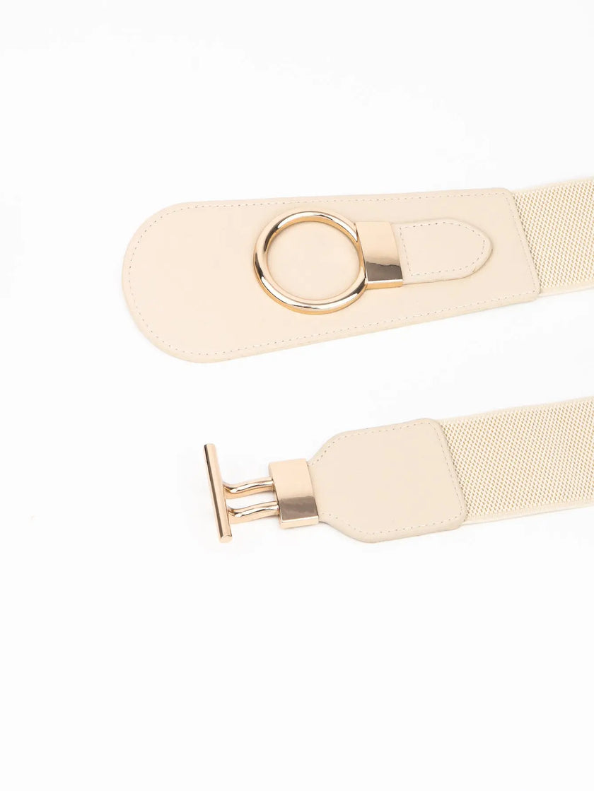 PU Elastic Wide Belt with Alloy Buckle  Style Ratio