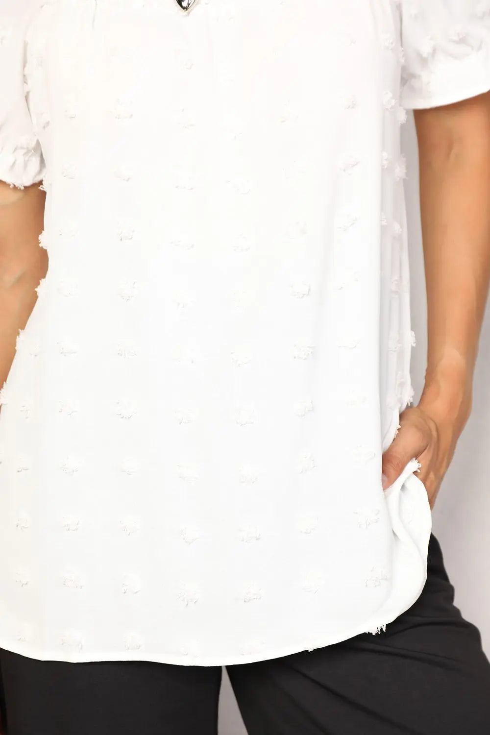 Mandy Swiss Dot Puff Sleeve Square Neck Blouse  Style Ratio