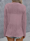 Eyelet Roll-Tab Sleeve Cardigan  Style Ratio