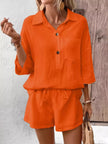 Button Detail Top and Shorts Set  Style Ratio