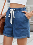 Drawstring Wash Denim Shorts  Style Ratio